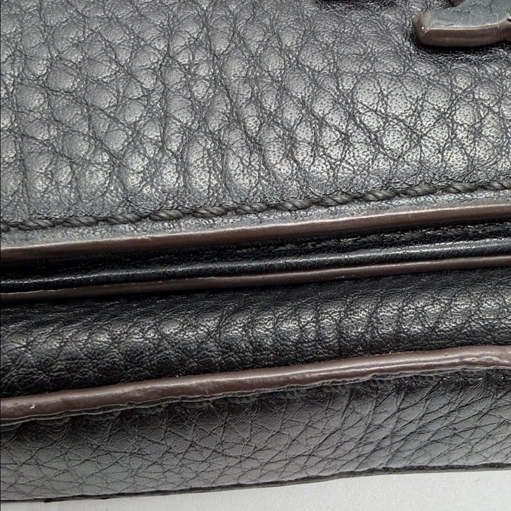 Tory Burch Black‎ Pebbled Leather Crossbody with Logo Detail